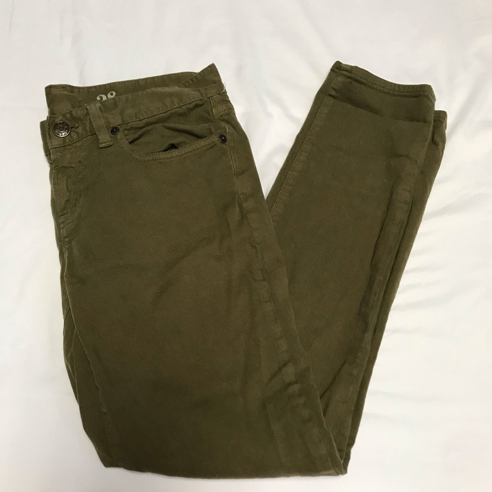 J Crew Army Green Skinny Jeans size 28